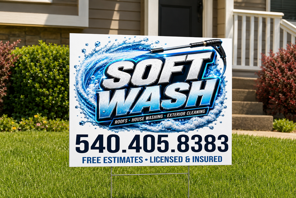 Soft Washing Pressure Washer Service Yard Sign | Get Leads Now! [C100]