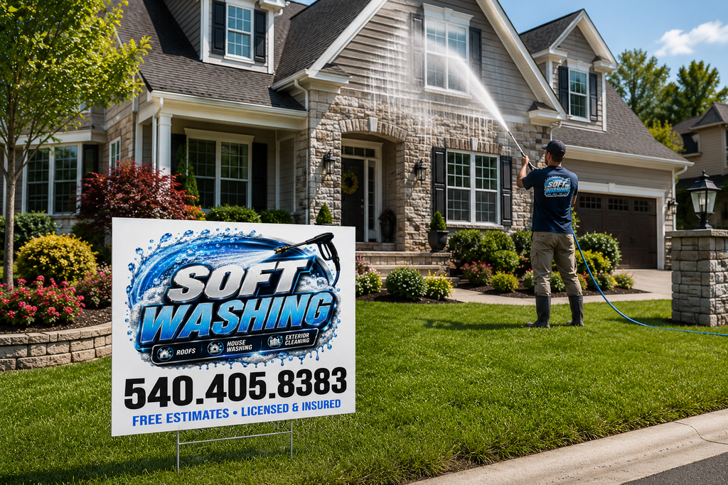 Soft Washing Pressure Washer Service Yard Sign | Get Leads Now! [C101]