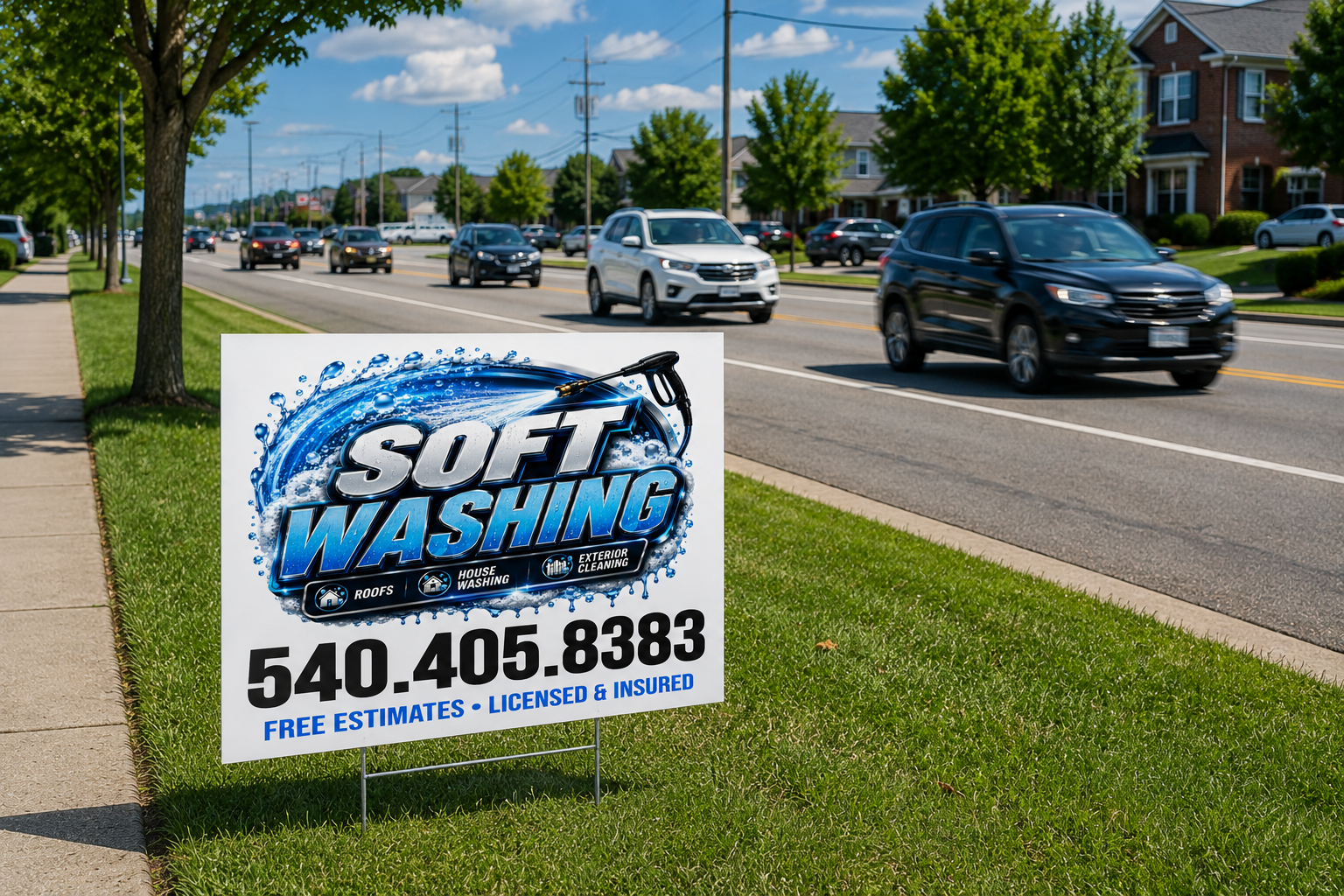 Soft Washing Pressure Washer Service Yard Sign | Get Leads Now! [C101]