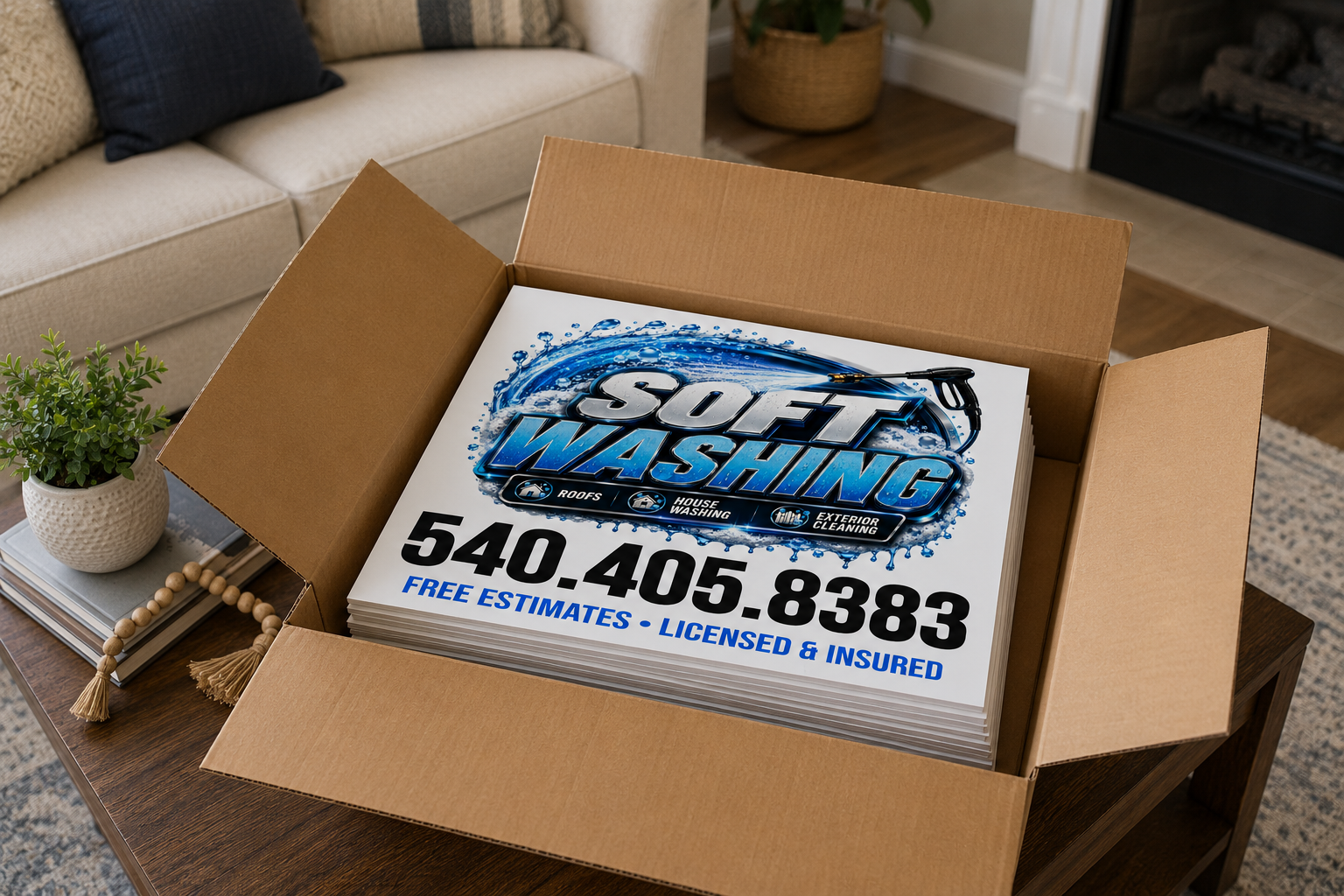 Soft Washing Pressure Washer Service Yard Sign | Get Leads Now! [C101]