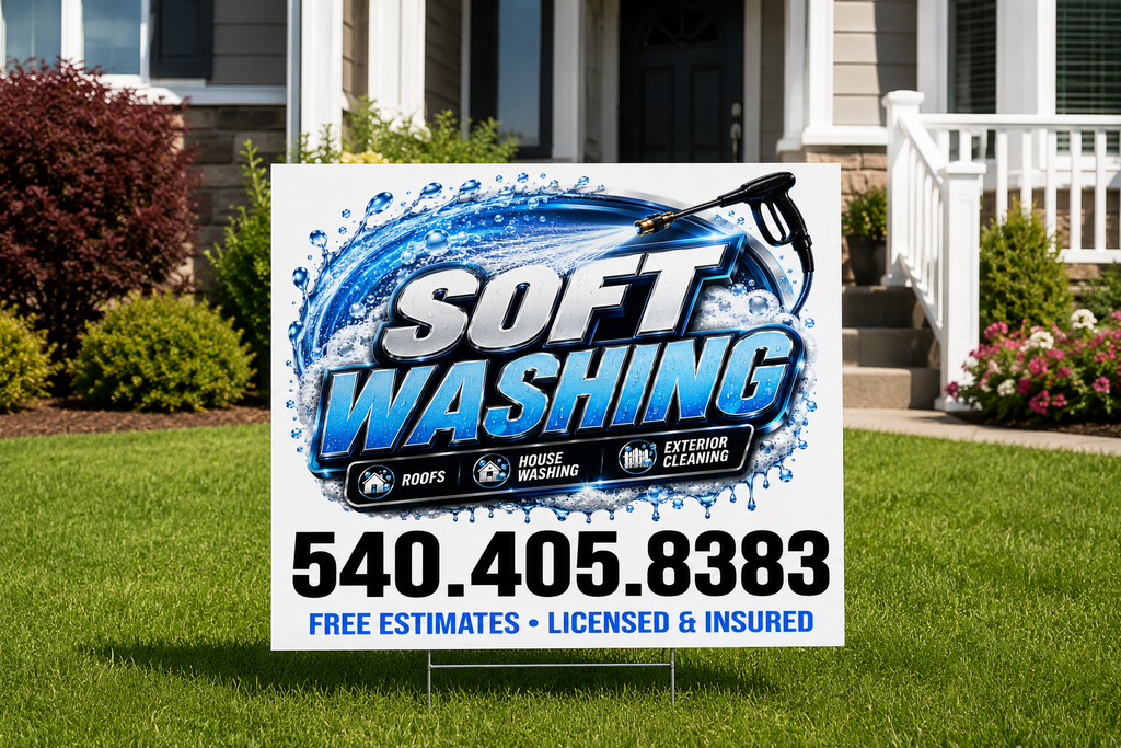 Soft Washing Pressure Washer Service Yard Sign | Get Leads Now! [C101]