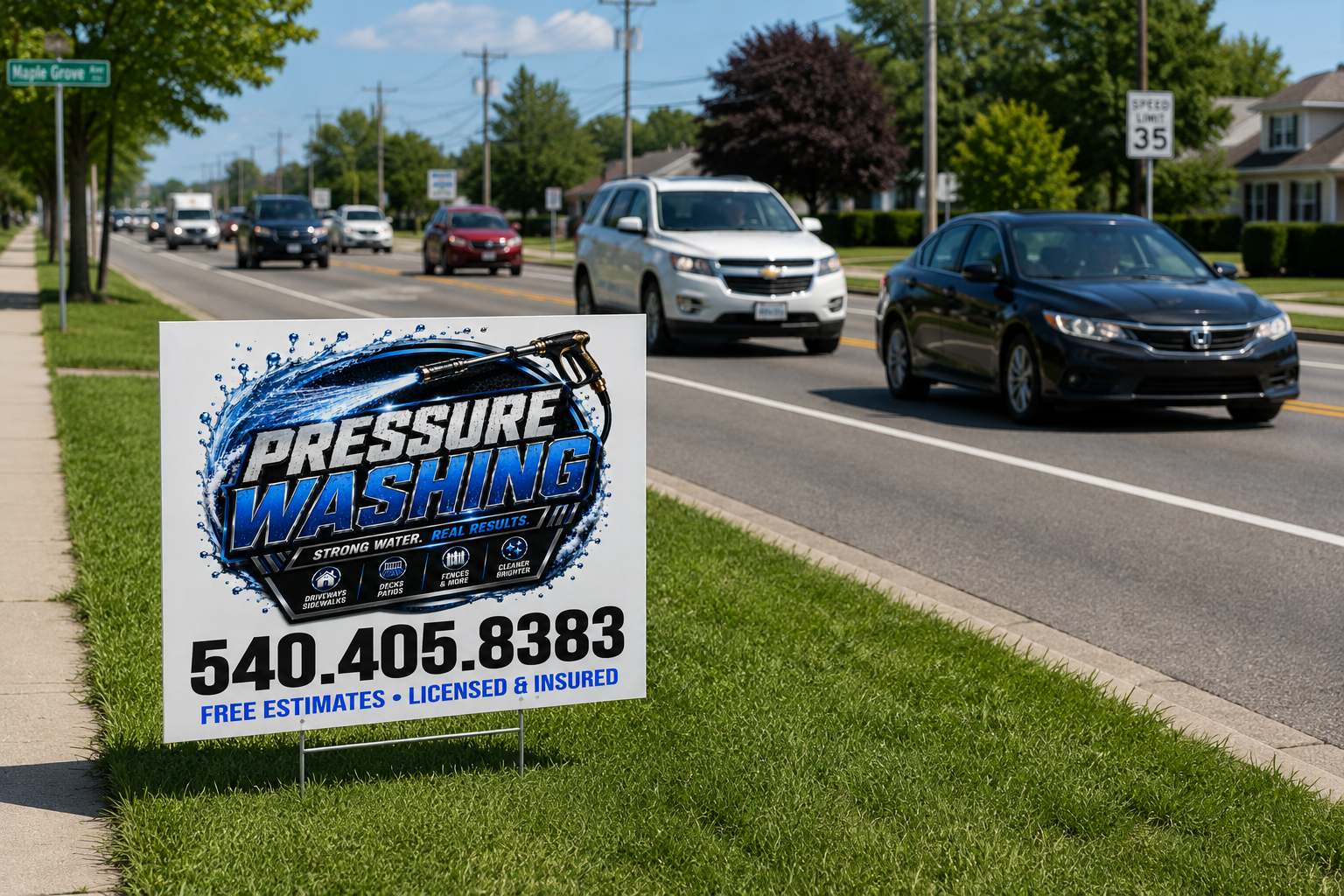 Soft Washing Pressure Washer Service Yard Sign | Get Leads Now! [C103]