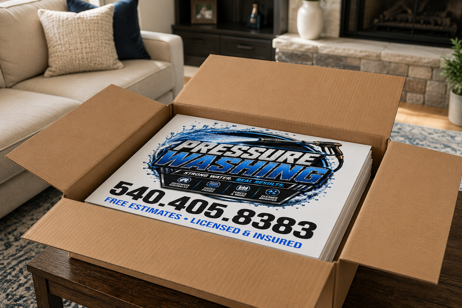 Soft Washing Pressure Washer Service Yard Sign | Get Leads Now! [C103]