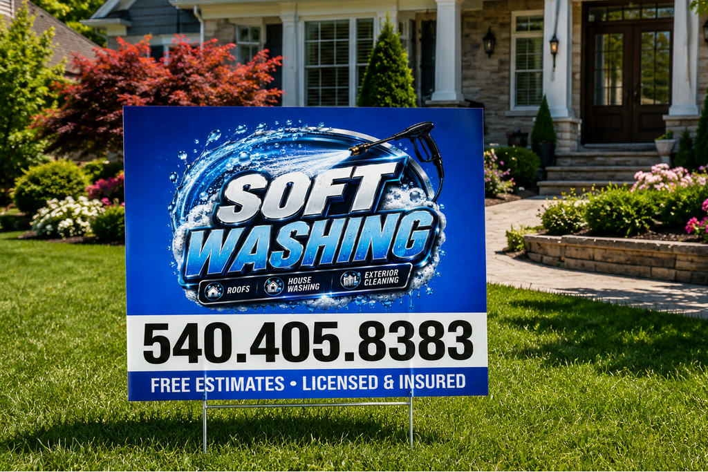 Custom Pressure Soft Washing Service Yard Sign | Get Leads Now! [C102]