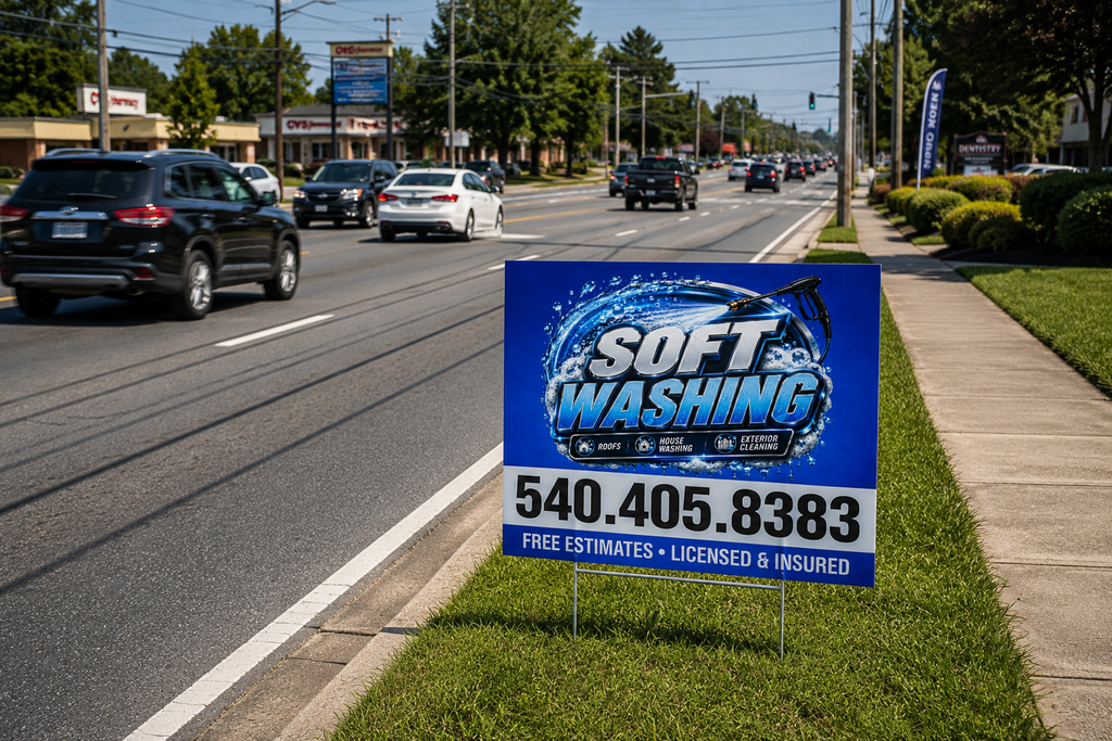 Custom Pressure Soft Washing Service Yard Sign | Get Leads Now! [C102]