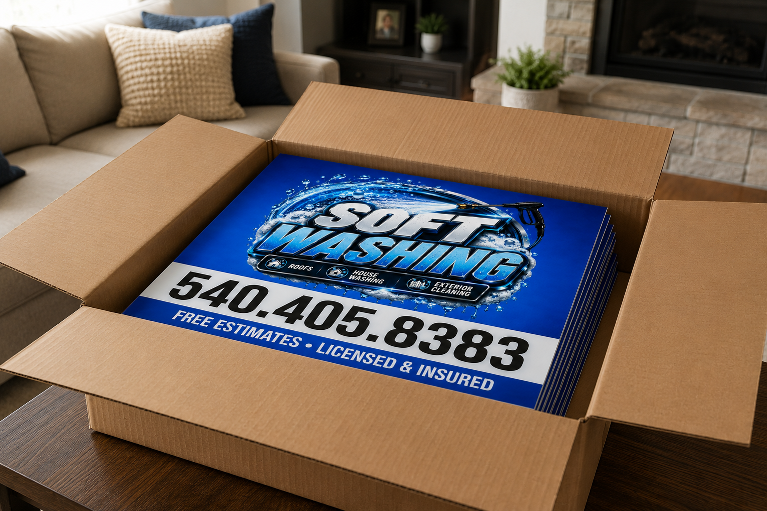 Custom Pressure Soft Washing Service Yard Sign | Get Leads Now! [C102]