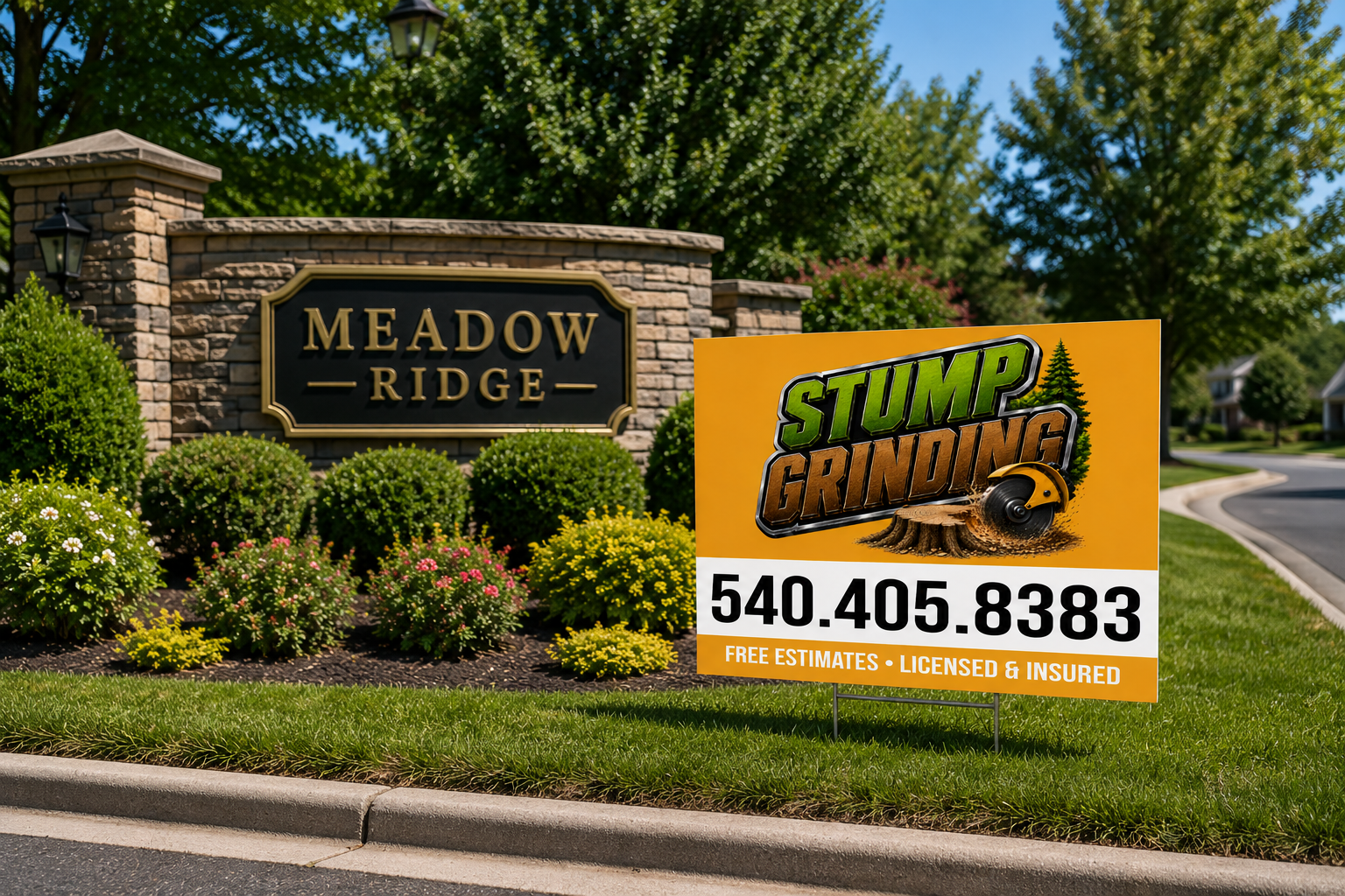 Custom Stump Grinding Business Yard Sign [T100]