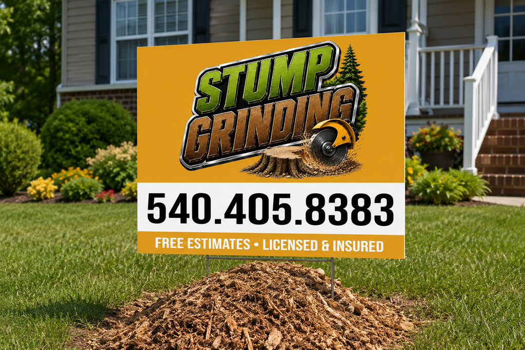 Custom Stump Grinding Business Yard Sign [T100]