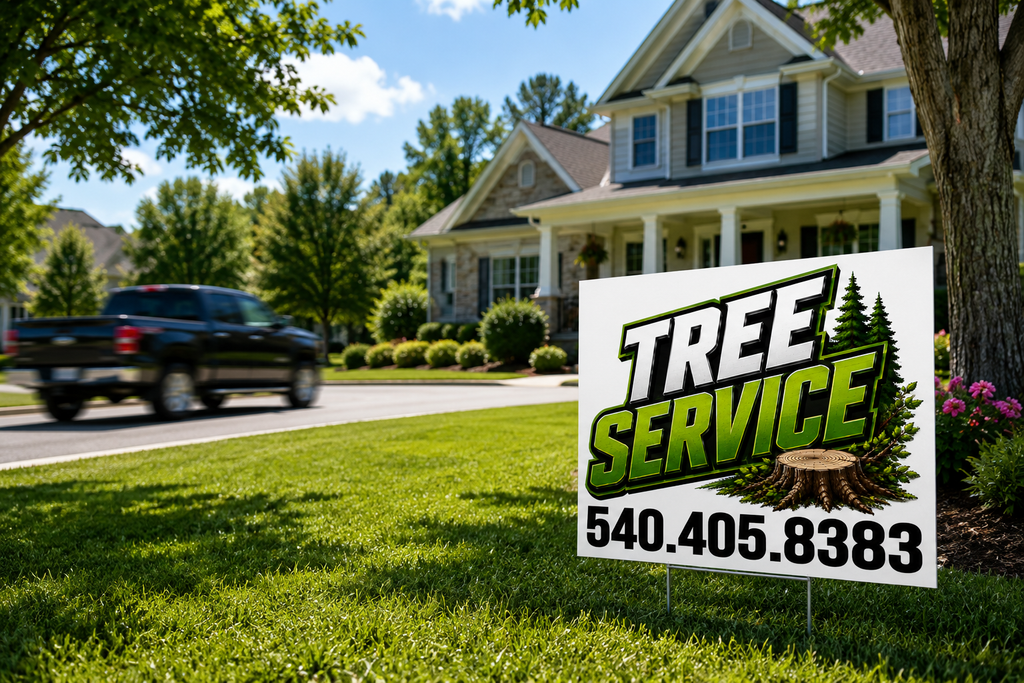 Custom Tree Service, Pruning, & Stump Grinding Business Yard Sign