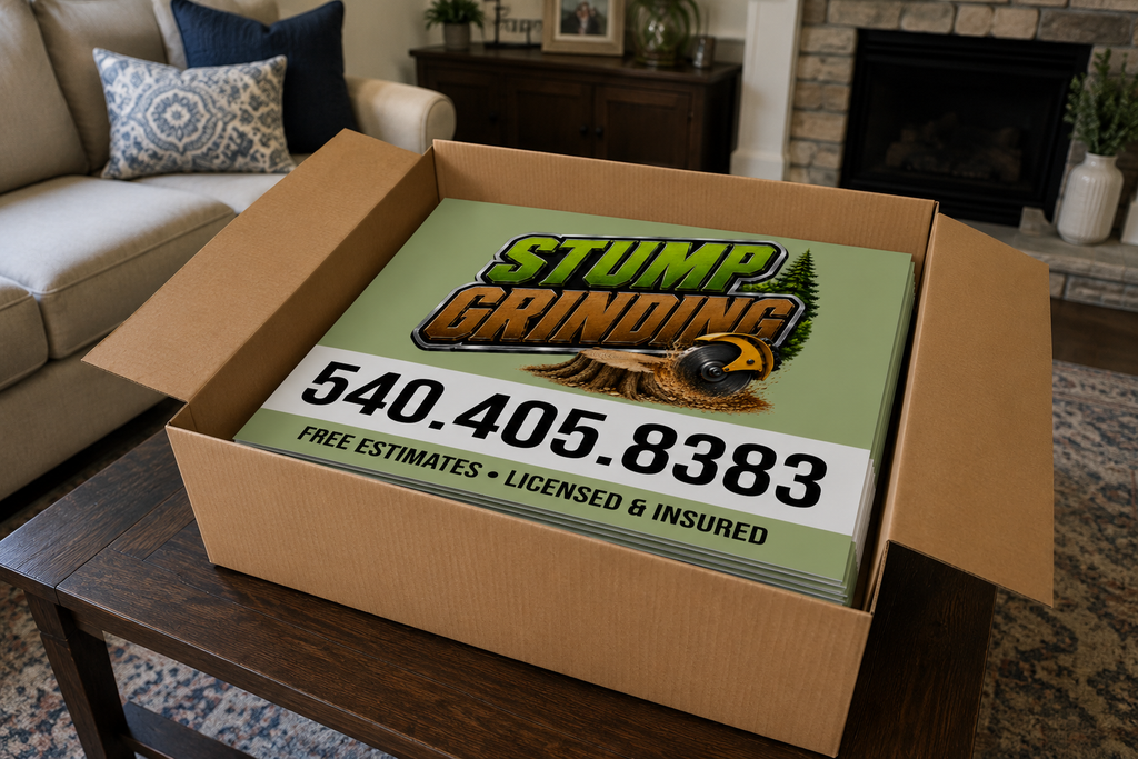 Professional Stump Grinding Business Yard Sign | GET LEADS NOW!