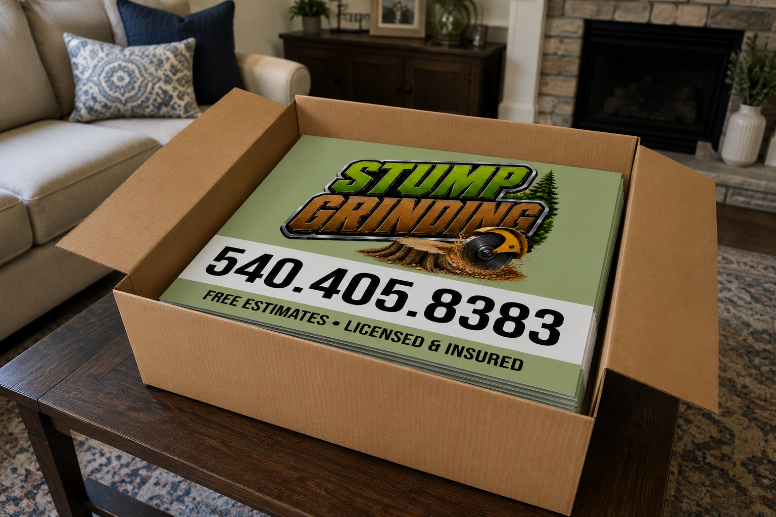 Professional Stump Grinding Business Yard Sign | GET LEADS NOW!