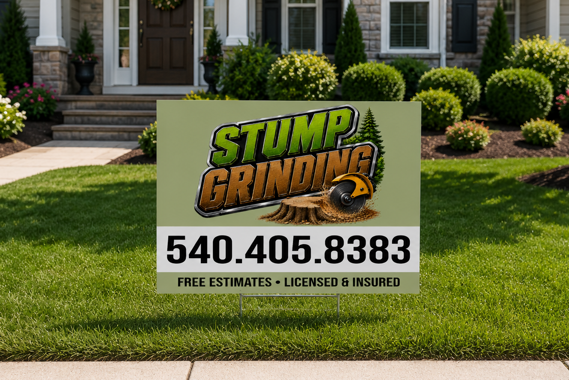 Professional Stump Grinding Business Yard Sign | GET LEADS NOW!