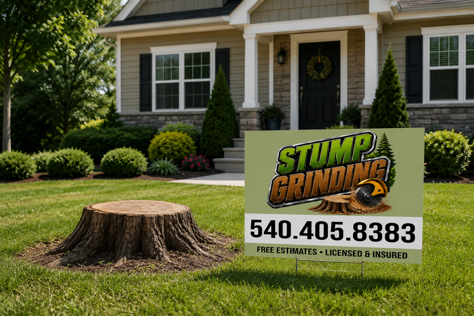 Professional Stump Grinding Business Yard Sign | GET LEADS NOW!