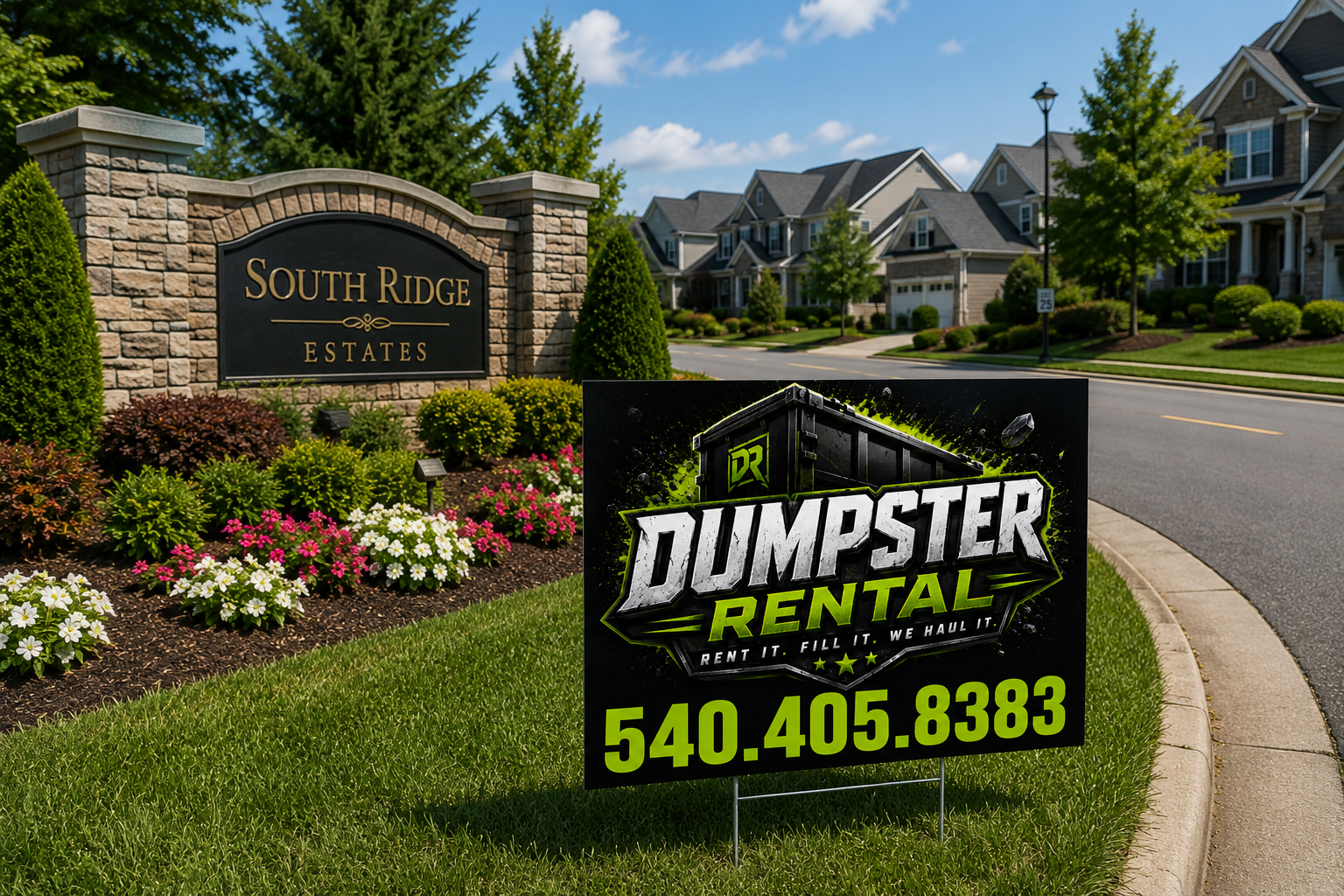 Custom Dumpster Rental and Roll Off Service Yard Signs - Get Leads NOW!
