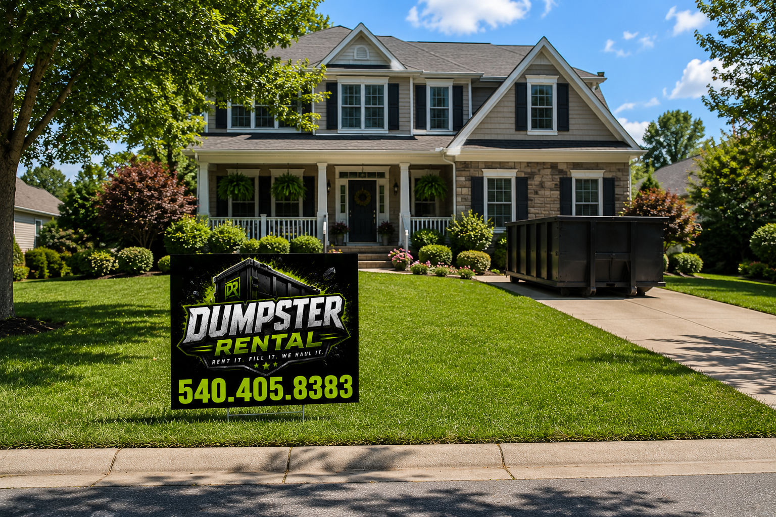 Custom Dumpster Rental and Roll Off Service Yard Signs - Get Leads NOW!