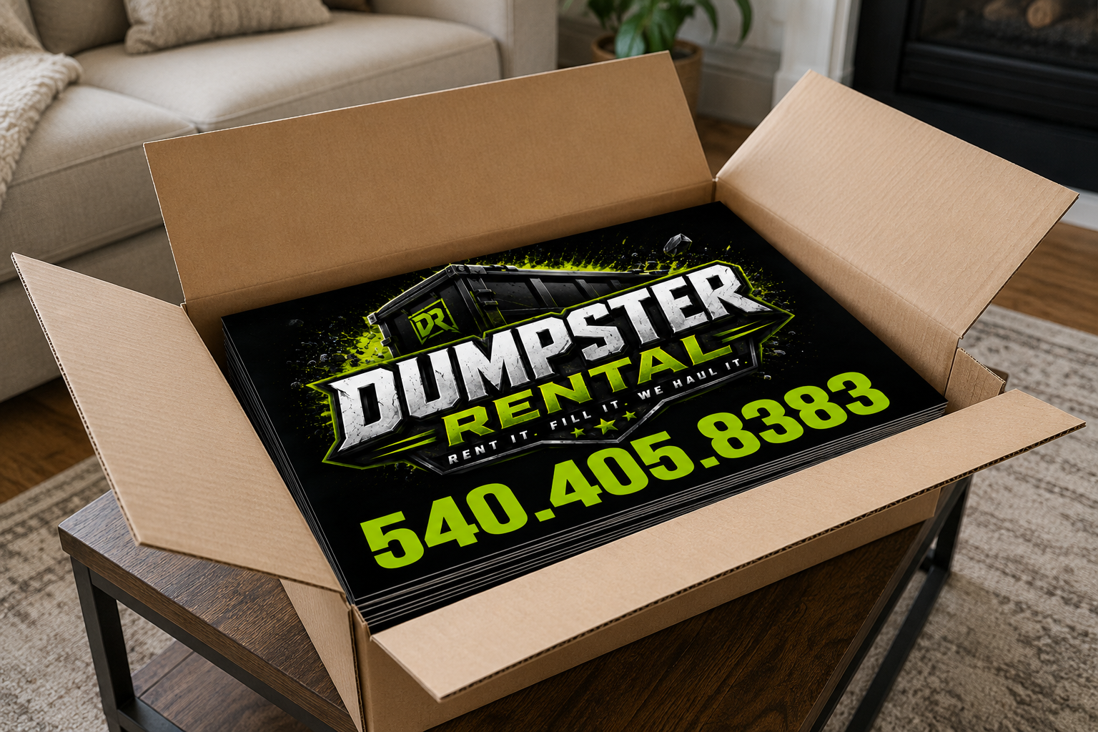 Custom Dumpster Rental and Roll Off Service Yard Signs - Get Leads NOW!