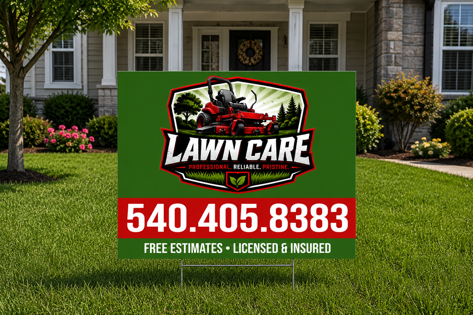 Custom Lawn Care Mowing Service Business Yard Signs
