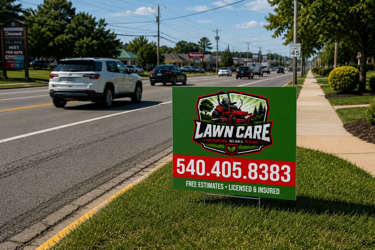 Custom Lawn Care Mowing Service Business Yard Signs