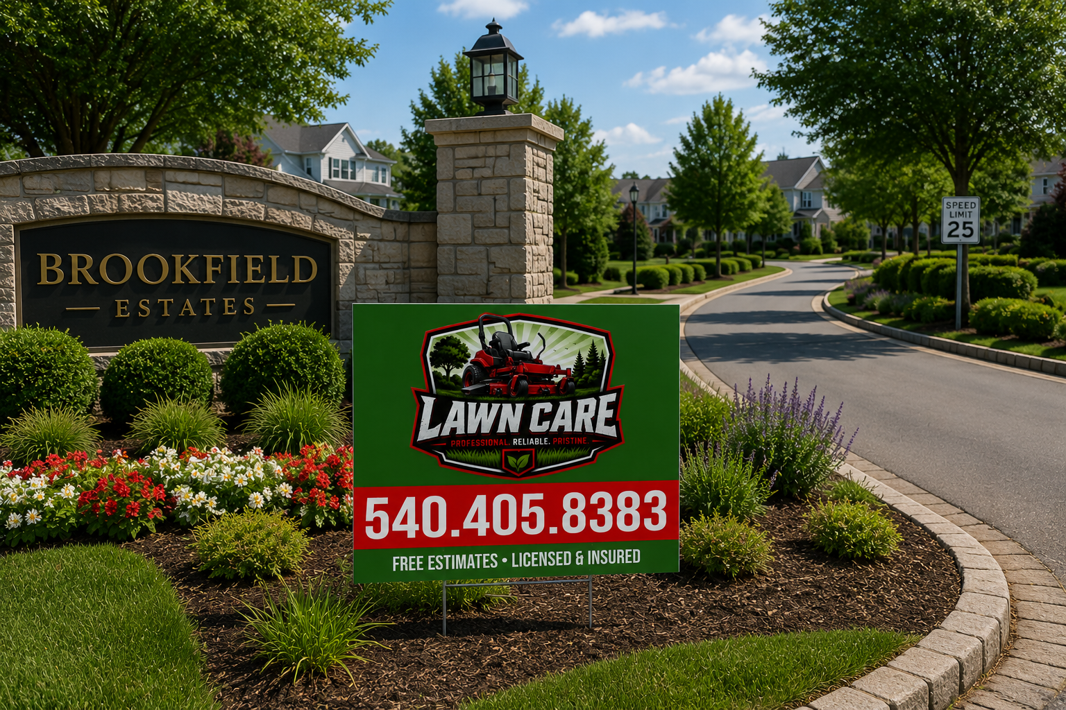 Custom Lawn Care Mowing Service Business Yard Signs