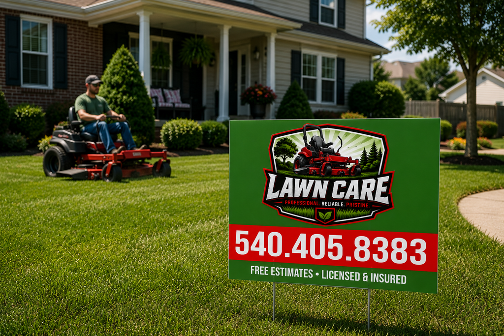 Custom Lawn Care Mowing Service Business Yard Signs