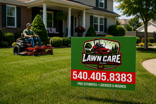 Custom Lawn Care Mowing Service Business Yard Signs