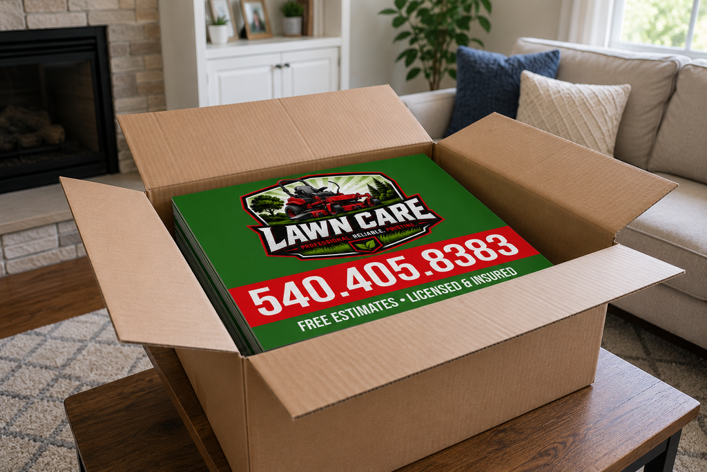 Custom Lawn Care Mowing Service Business Yard Signs