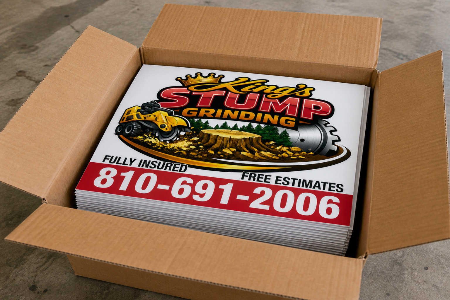 Custom Stump Grinding Business & Tree Removal Yard Sign