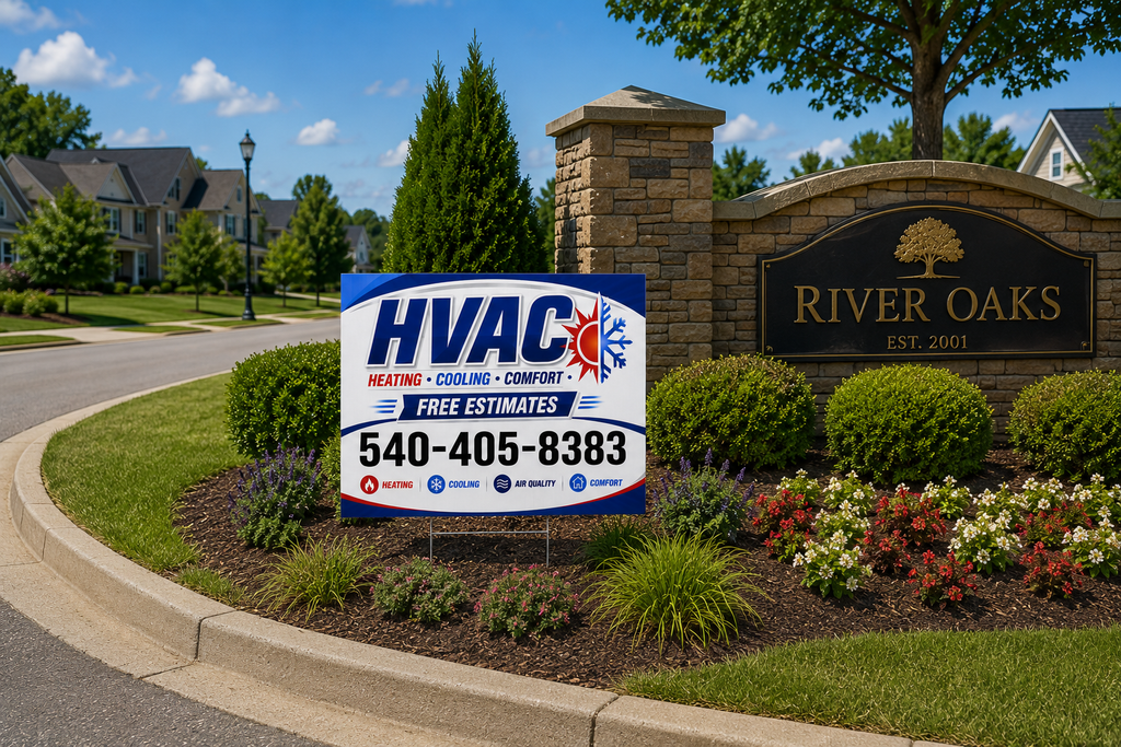 HVAC Contractor Yard Signs |  Heating & Cooling Service