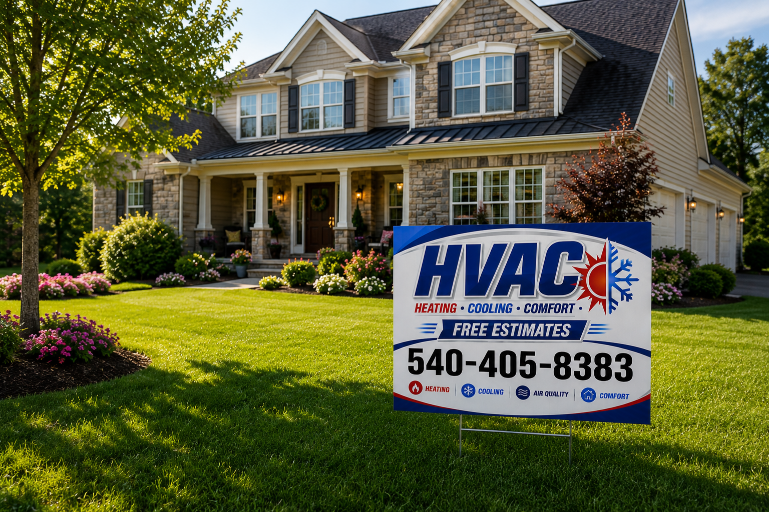 HVAC Contractor Yard Signs |  Heating & Cooling Service