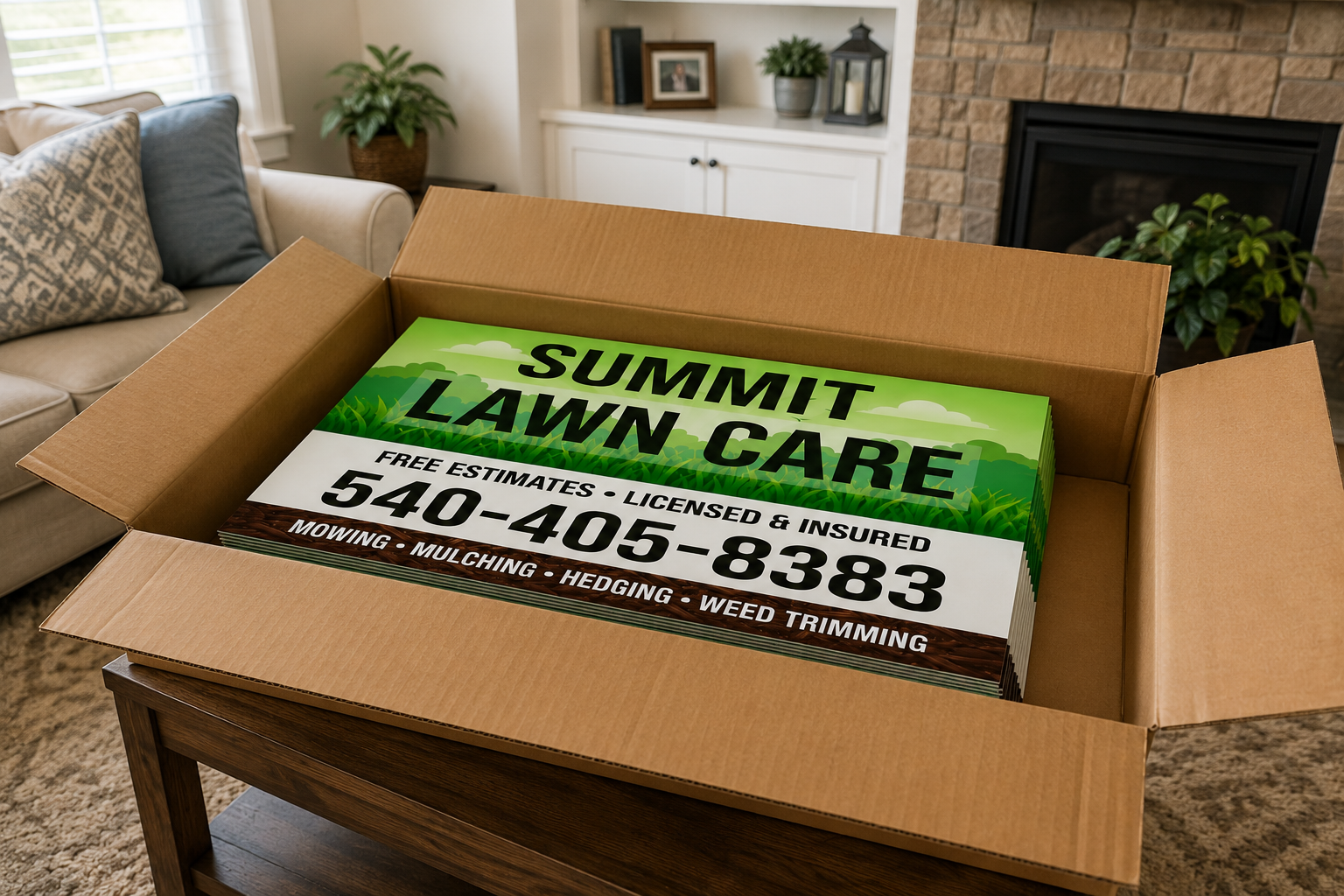 Professional Lawn Care & Mowing Service Business Yard Signs