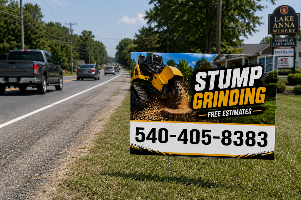 Stump Grinding & Tree Removal Business Yard Sign