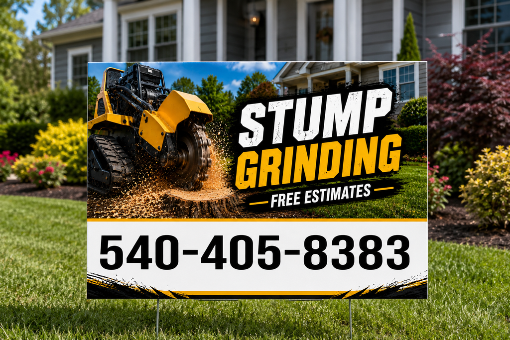 Stump Grinding & Tree Removal Business Yard Sign