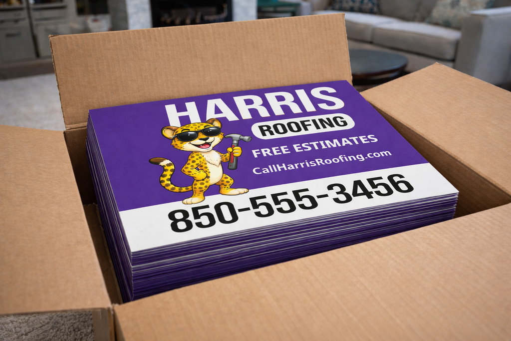Roofing Contractor Business Advertising Yard Signs