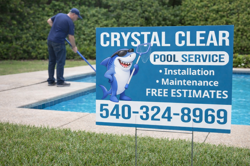 Pool Cleaning, Installation & Maintenance Yard Signs | Get Leads NOW!