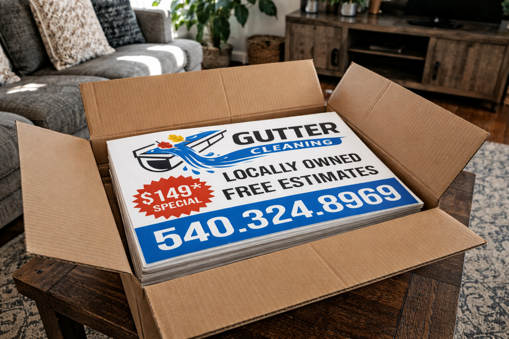 Gutter yard signs, get leads now!