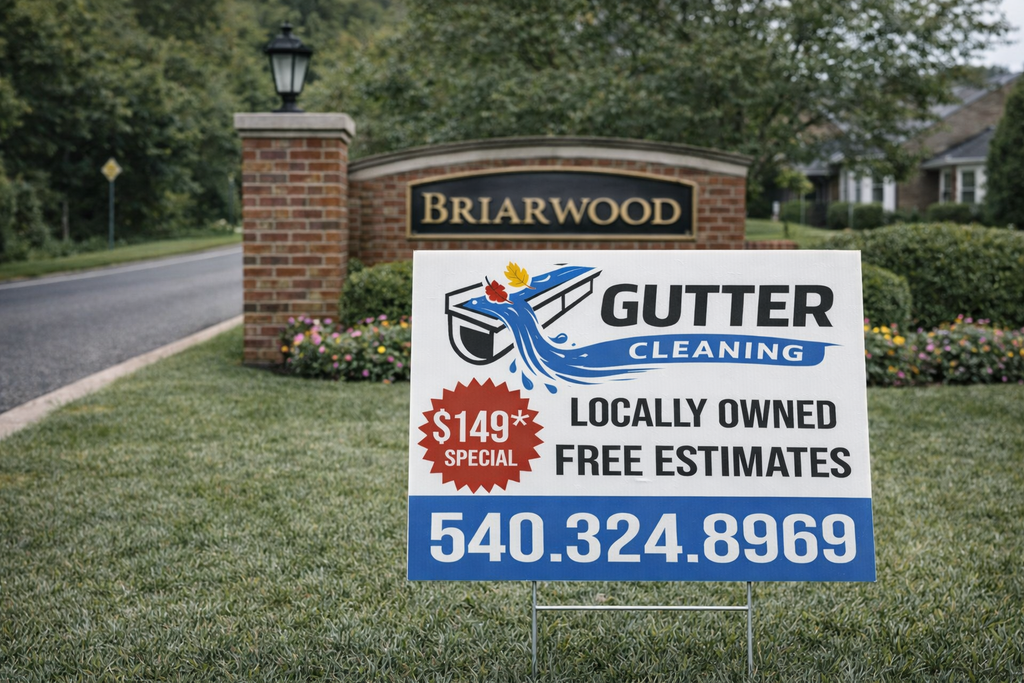 Gutter yard sign bold design lead generation