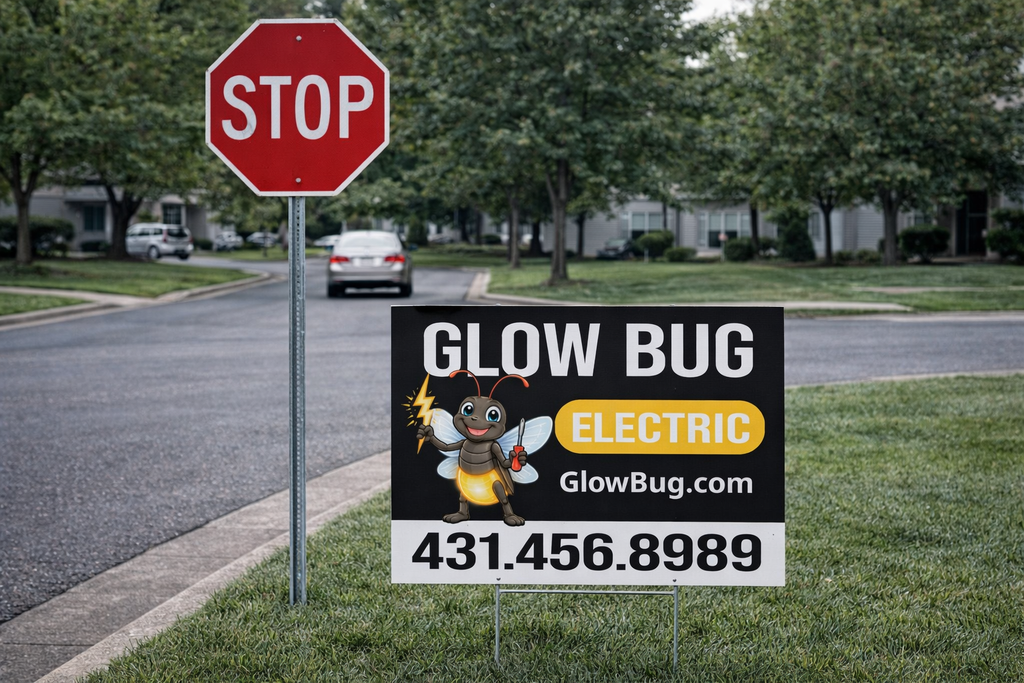 Electric yard sign with custom mascot 