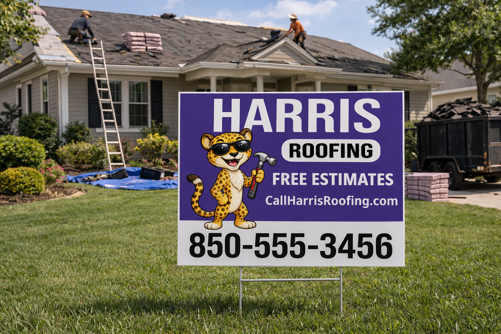Roofing Contractor Business Advertising Yard Signs