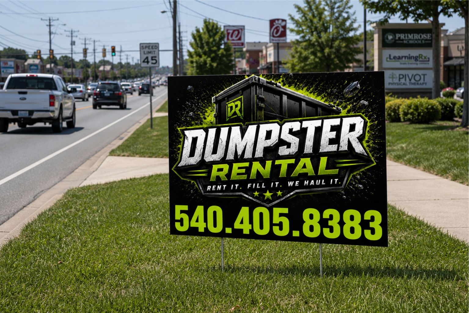 Custom Dumpster Rental and Roll Off Service Yard Signs - Get Leads NOW!