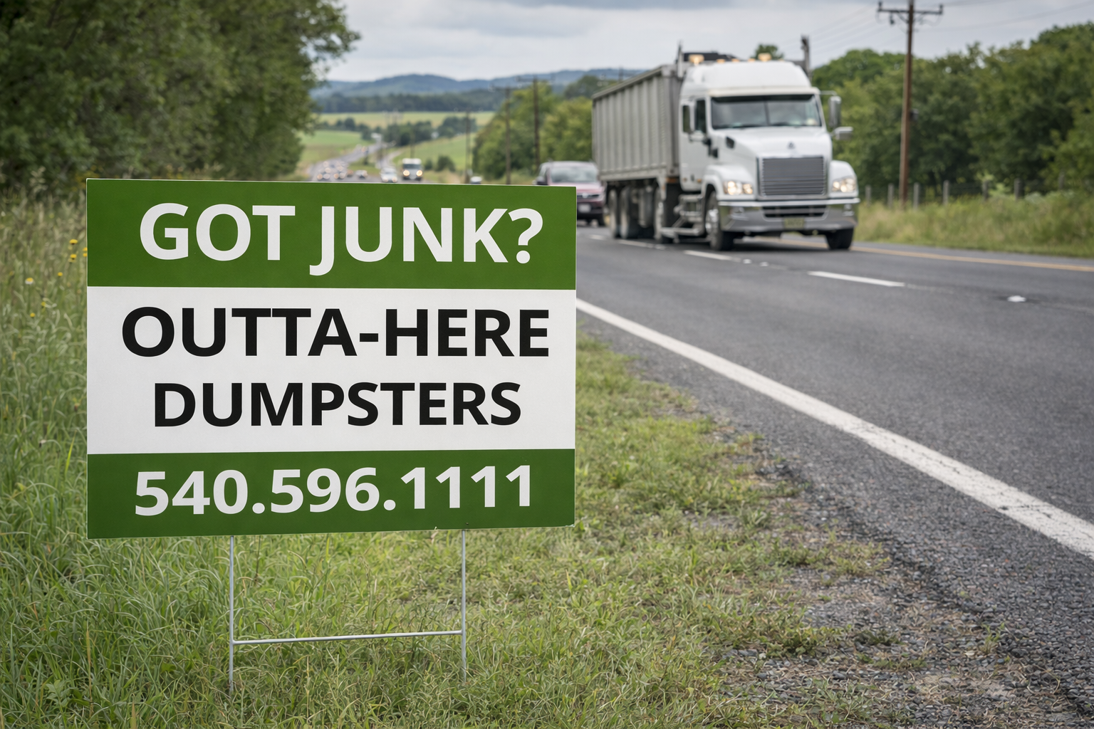 Junk Removal and Dumpster Rental Yard Signs