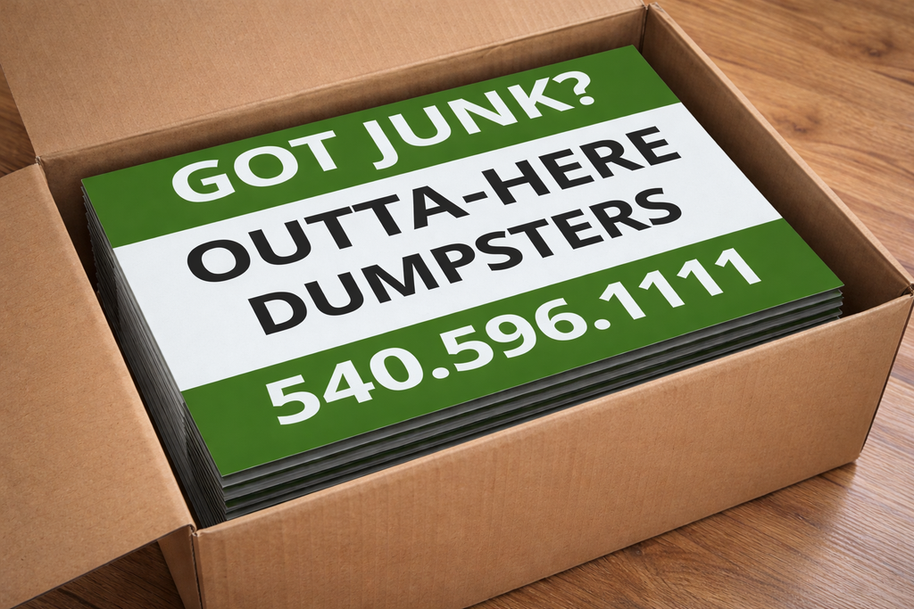Junk Removal and Dumpster Rental Yard Signs