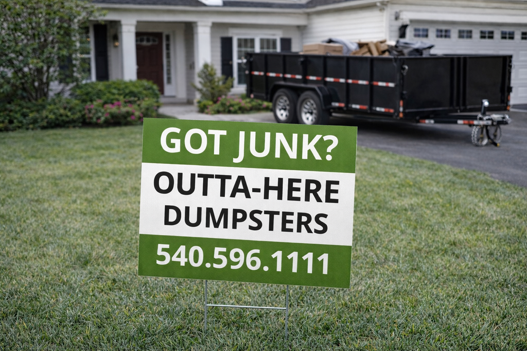 Junk Removal and Dumpster Rental Yard Signs