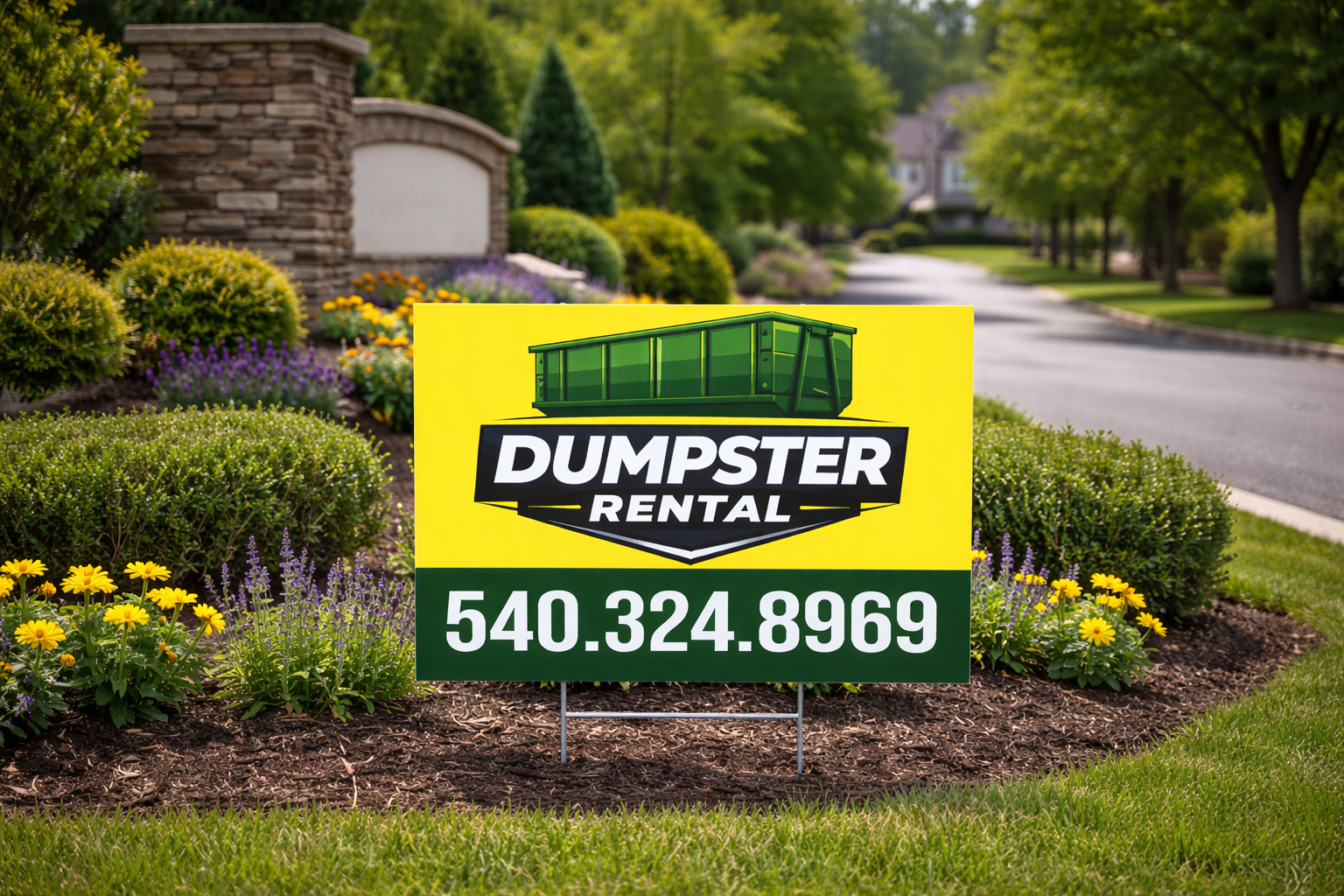 Professional Dumpster Rental and Roll Off Service Yard Signs - Get Leads NOW!