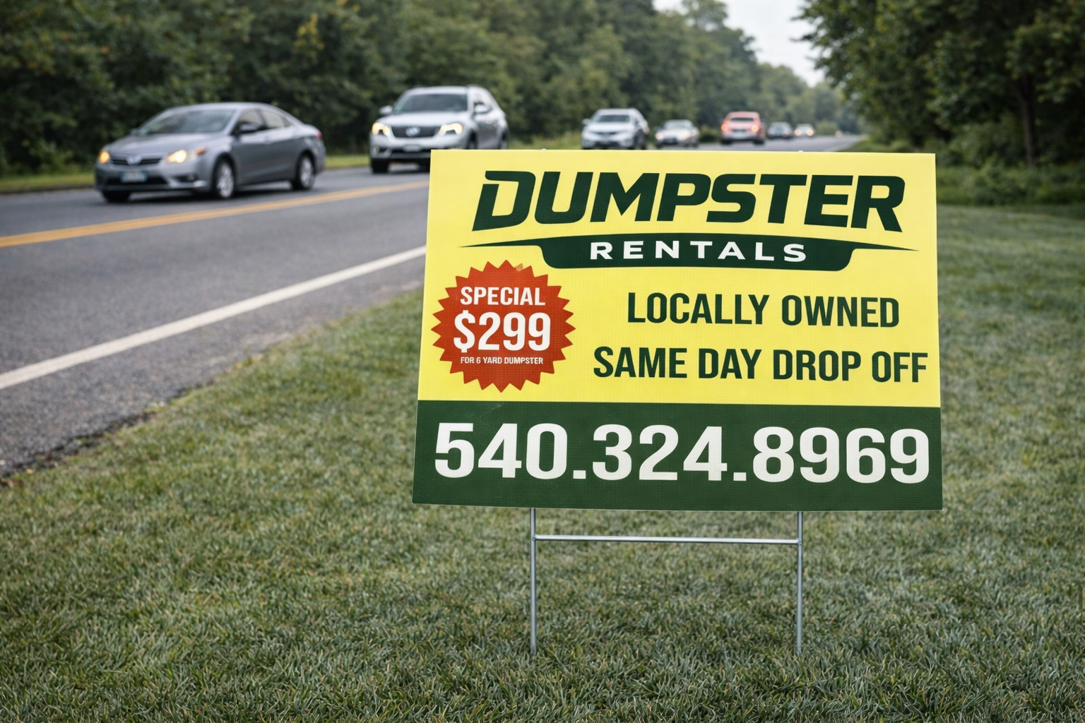 Yard Signs for Dumpster Business