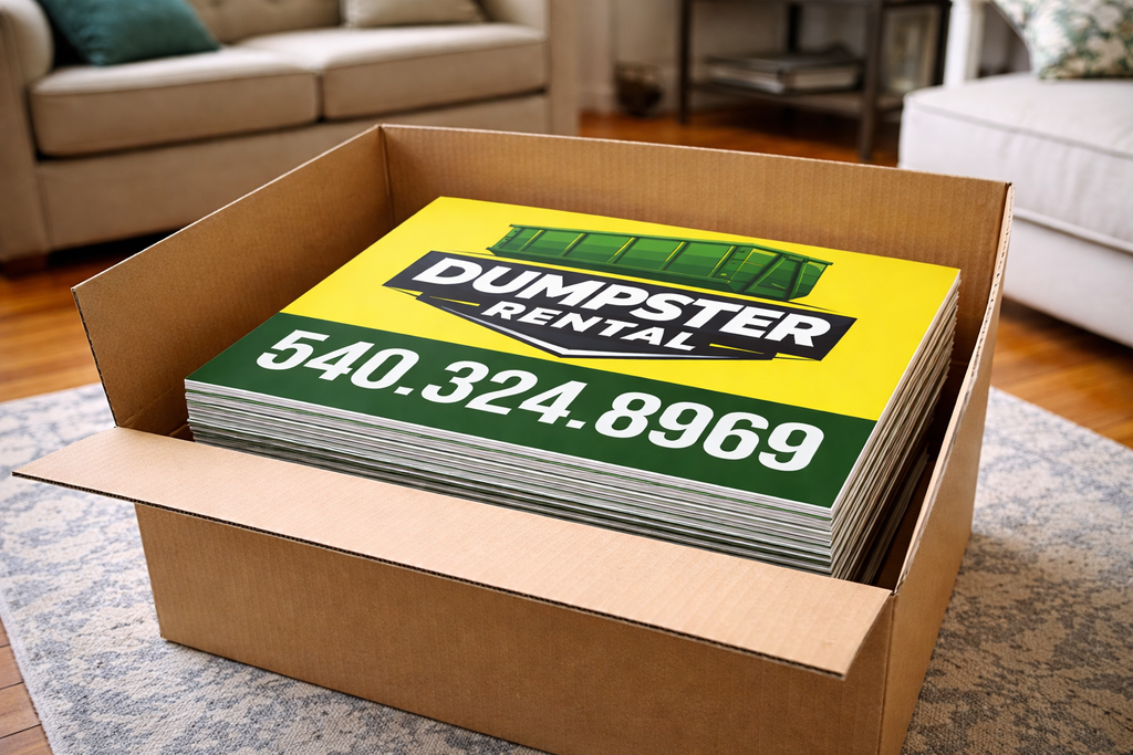Professional Dumpster Rental and Roll Off Service Yard Signs - Get Leads NOW!
