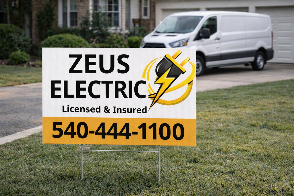 Electrician and Emergency Electrical Service Yard Signs