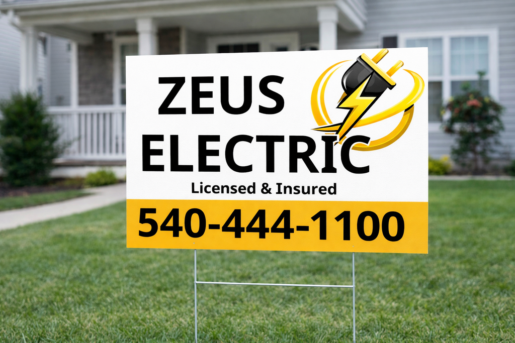 Electrician and Emergency Electrical Service Yard Signs