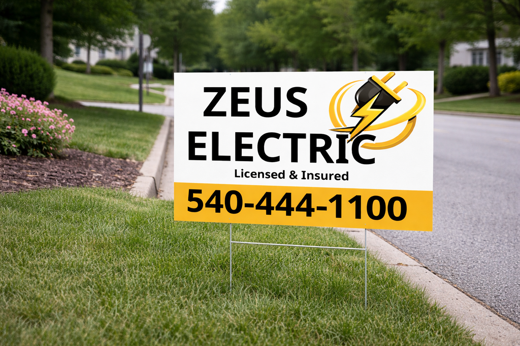Electrician and Emergency Electrical Service Yard Signs