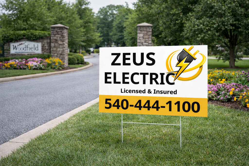 Electrician and Emergency Electrical Service Yard Signs