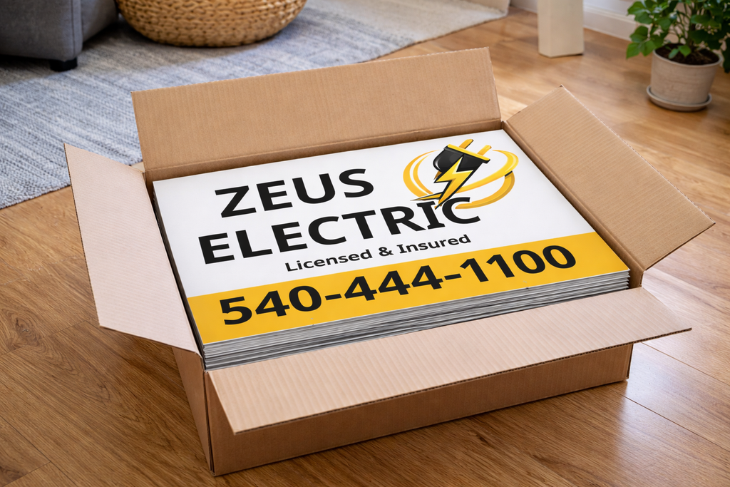 Electrician and Emergency Electrical Service Yard Signs